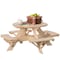 Gardenised Round Kids Picnic Table, Natural, Chinese Fir Wood, 19.75 in H Overall QI004616 - alternate 7